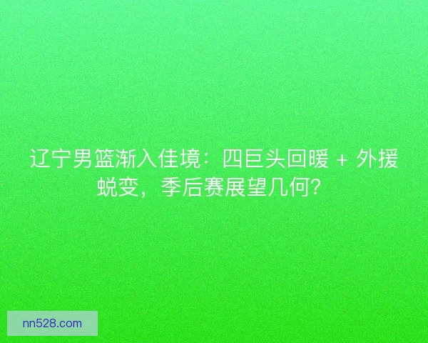 辽宁男篮渐入佳境：四巨头回暖 + 外援蜕变，季后赛展望几何？