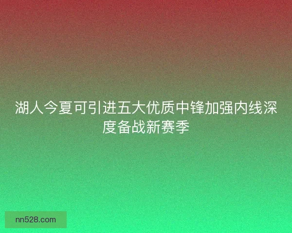 湖人今夏可引进五大优质中锋加强内线深度备战新赛季